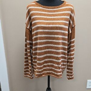 Striped Brown and White Sweater